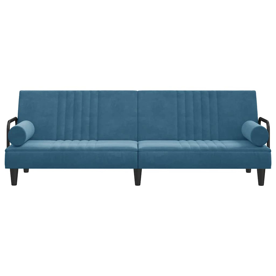 Slaapbank Met Armleuningen Fluweel Blauw
