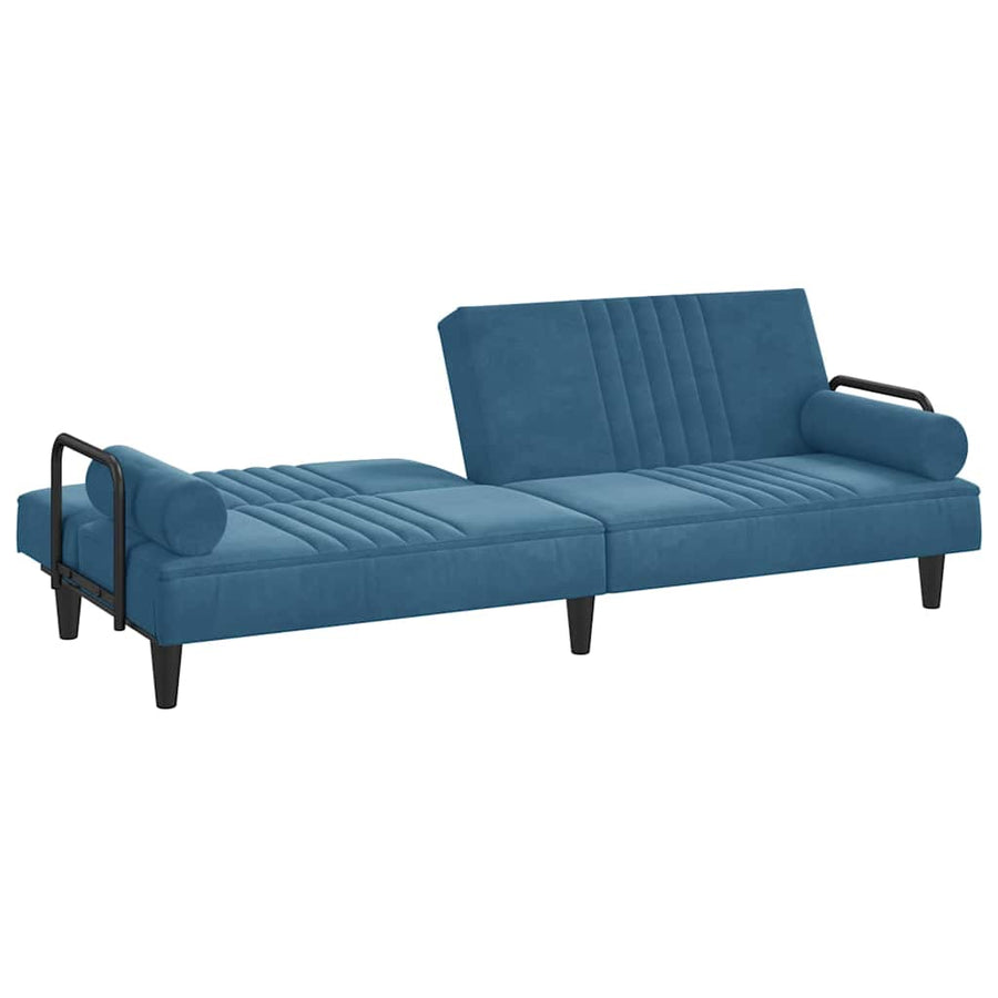Slaapbank Met Armleuningen Fluweel Blauw