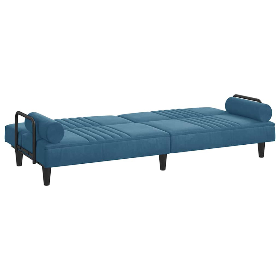 Slaapbank Met Armleuningen Fluweel Blauw