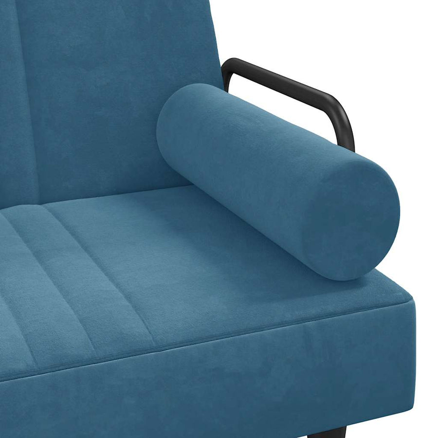 Slaapbank Met Armleuningen Fluweel Blauw