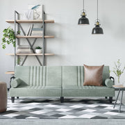 Slaapbank 205x89x70 cm fluweel lichtgrijs