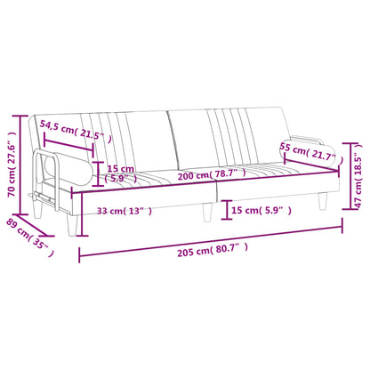 Slaapbank Met Armleuningen Fluweel Roze
