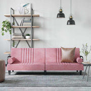 Slaapbank fluweel roze