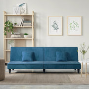 Slaapbank fluweel blauw 200x89x70 cm
