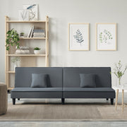 Slaapbank fluweel donkergrijs 200x89x70 cm