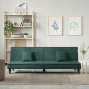 Slaapbank fluweel donkergroen 200x89x70 cm