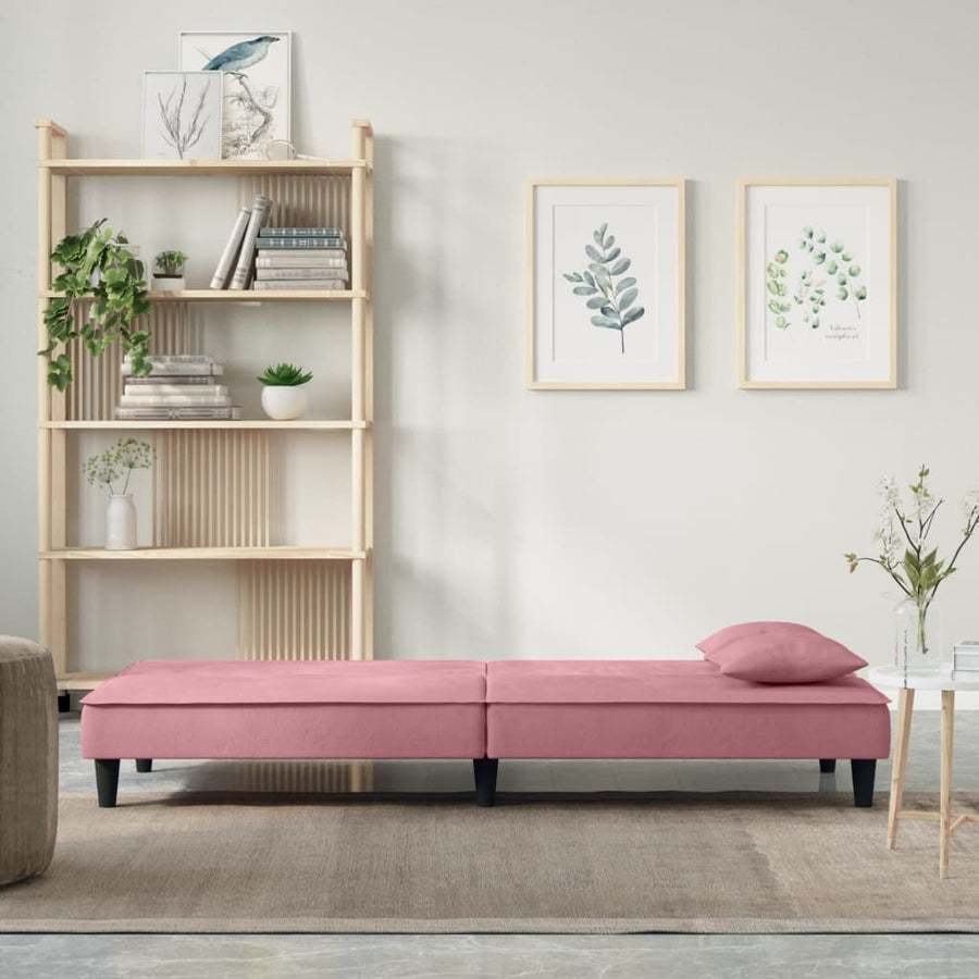Slaapbank Fluweel Roze
