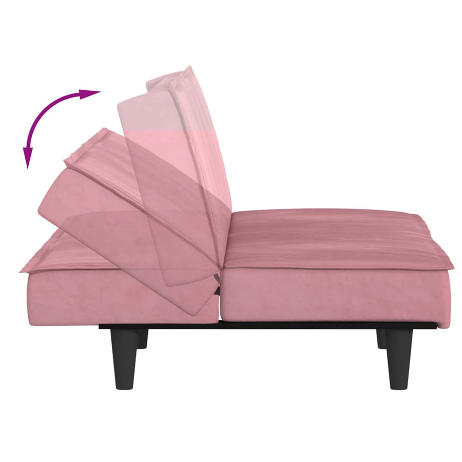 Slaapbank Fluweel Roze