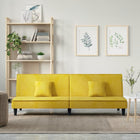 Slaapbank fluweel geel 200x89x70 cm