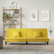 Slaapbank fluweel geel 200x89x70 cm