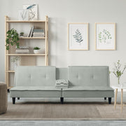 Slaapbank 200x89x70 cm lichtgrijs fluweel