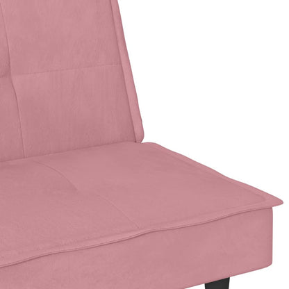 Slaapbank Met Bekerhouders Fluweel Roze