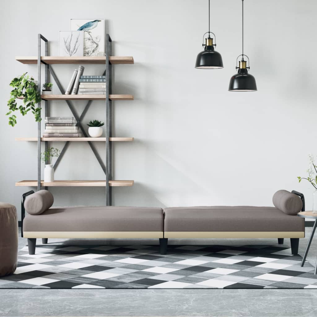Slaapbank Met Armleuningen Stof Taupe