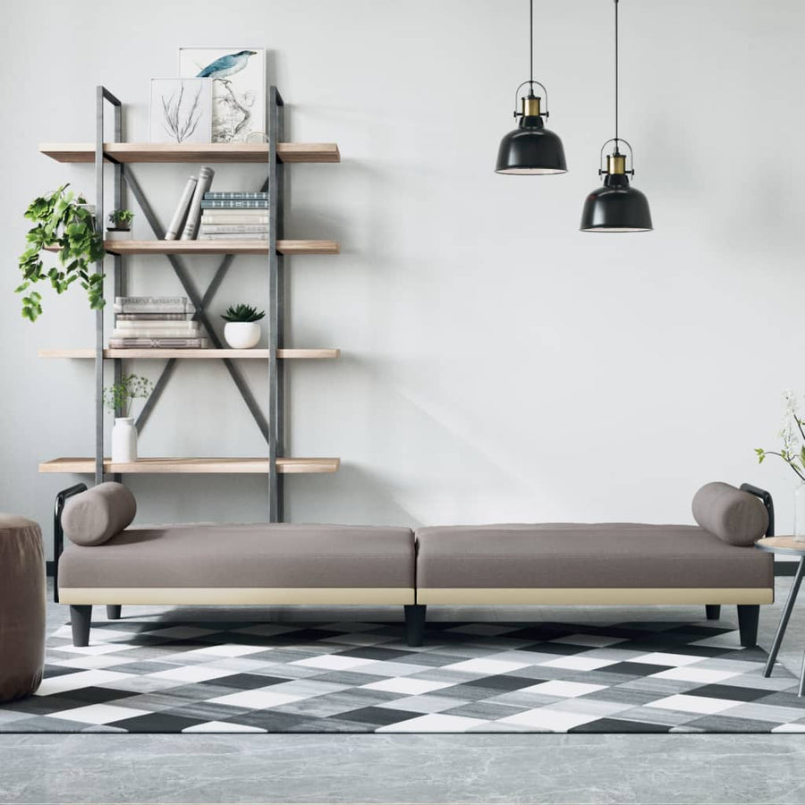 Slaapbank Met Armleuningen Stof Taupe