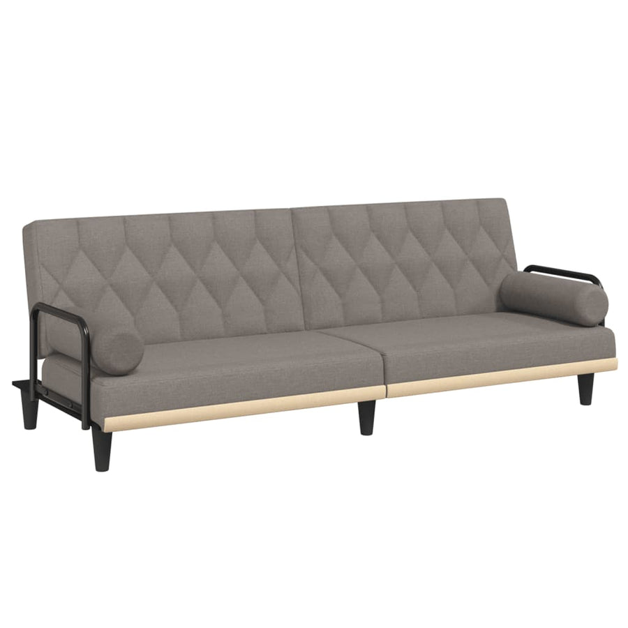 Slaapbank Met Armleuningen Stof Taupe