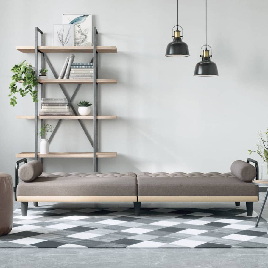 Slaapbank Met Armleuningen Stof Taupe