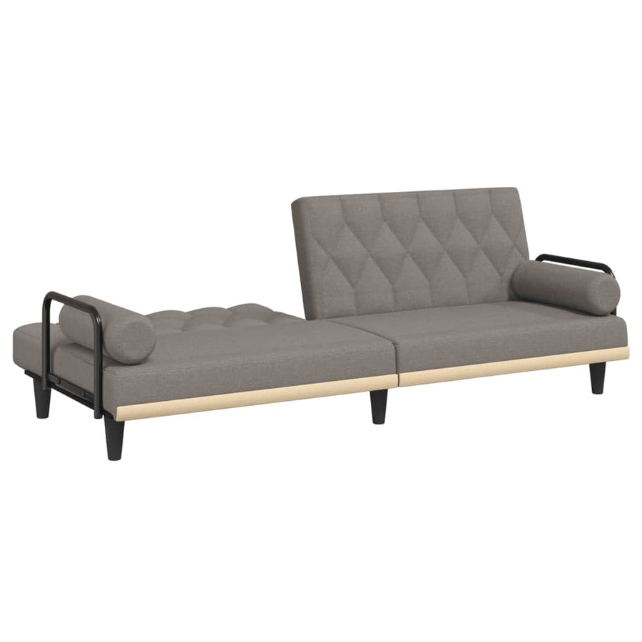 Slaapbank Met Armleuningen Stof Taupe