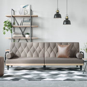 Slaapbank stof taupe met armleuningen