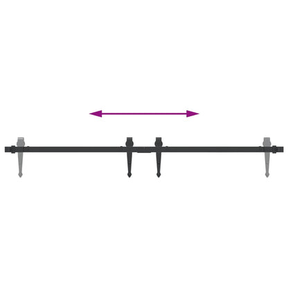 Ophangset voor minischuifdeur 122 cm koolstofstaal zwart