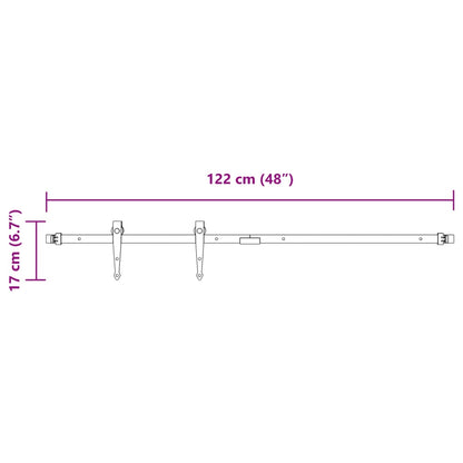 Ophangset voor minischuifdeur 122 cm koolstofstaal zwart