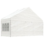 Prieel Met Dak 5,88X2,23X3,75 M Polyetheen Wit