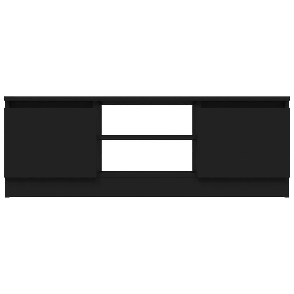 Tv-Meubel Met Deur 02X30X36 Cm Zwart