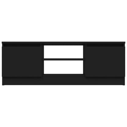 Tv-Meubel Met Deur 02X30X36 Cm Zwart