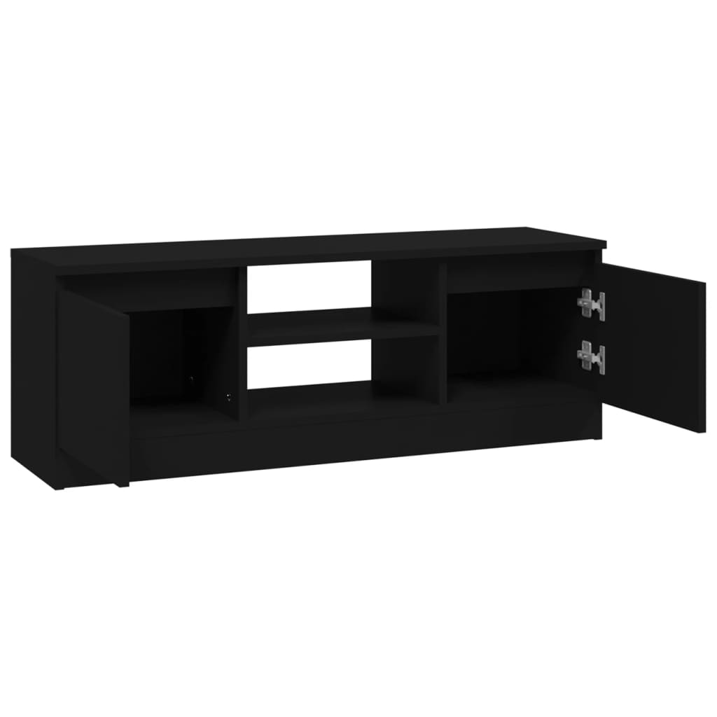 Tv-Meubel Met Deur 02X30X36 Cm Zwart
