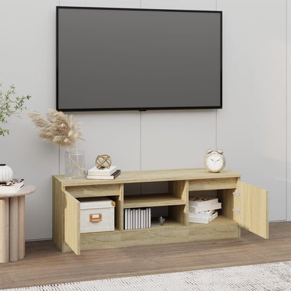 Tv-Meubel Met Deur 02X30X36 Cm Kleurig Sonoma eiken
