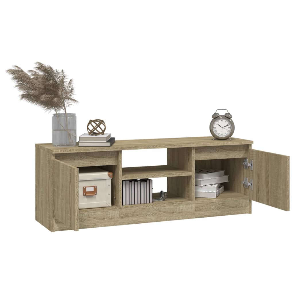 Tv-Meubel Met Deur 02X30X36 Cm Kleurig Sonoma eiken
