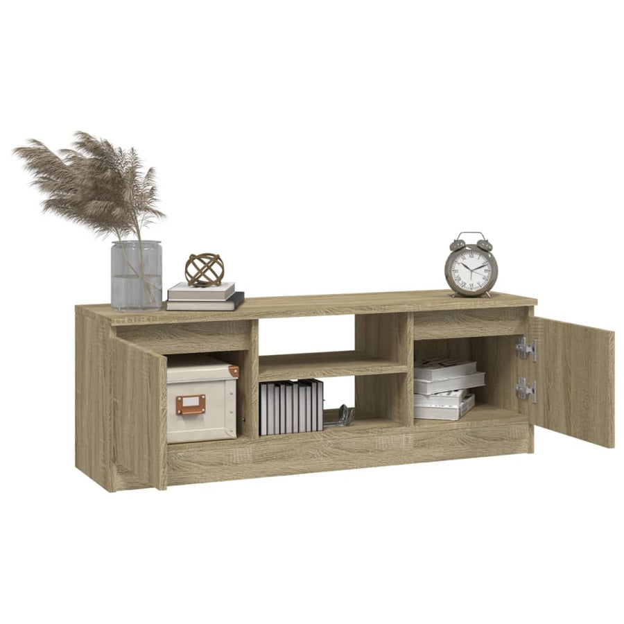 Tv-Meubel Met Deur 02X30X36 Cm Kleurig Sonoma eiken