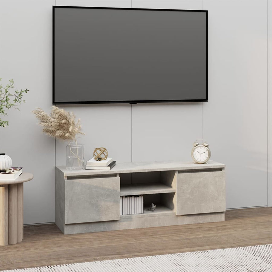 Tv-Meubel Met Deur 02X30X36 Cm Betongrijs
