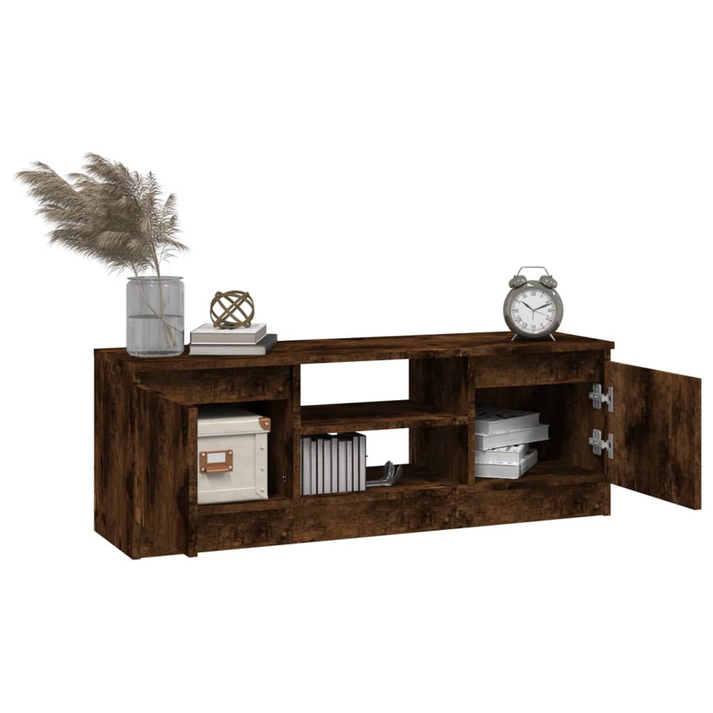 Tv-Meubel Met Deur 02X30X36 Cm Kleurig Gerookt eiken