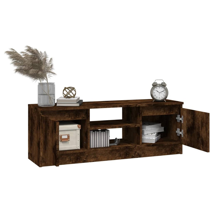 Tv-Meubel Met Deur 02X30X36 Cm Kleurig Gerookt eiken