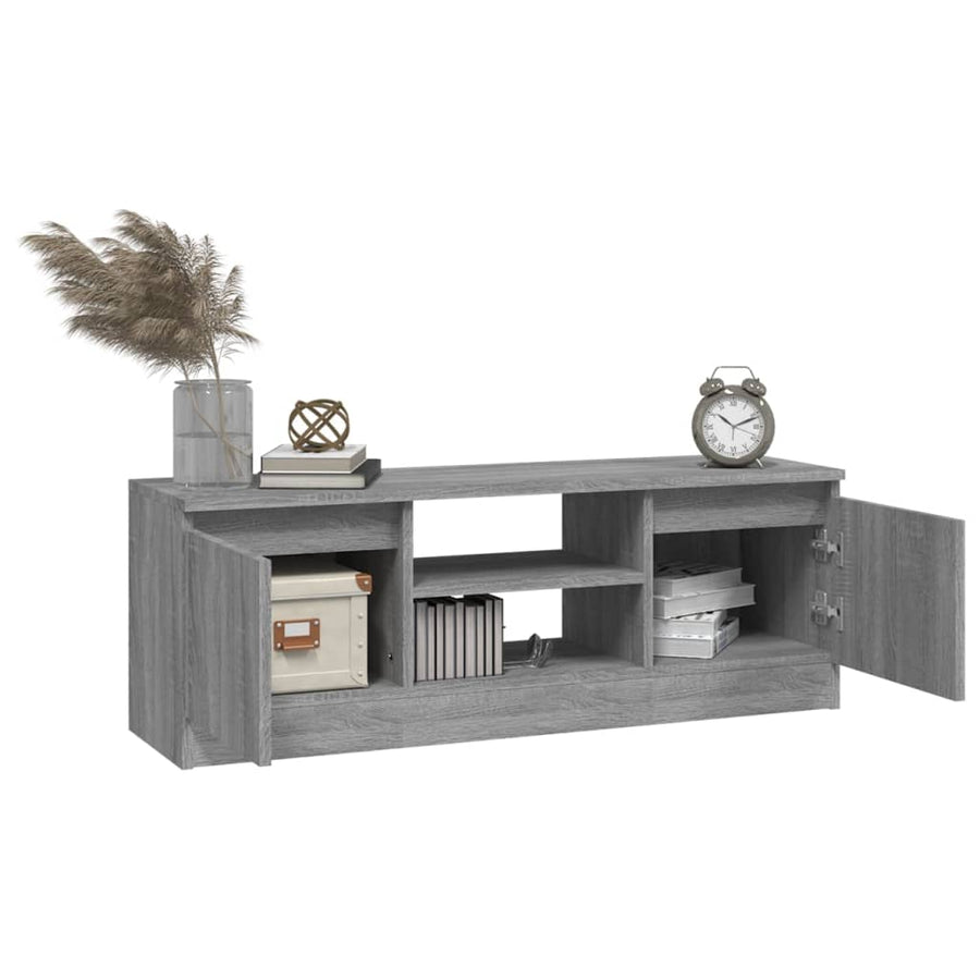 Tv-Meubel Met Deur 02X30X36 Cm Eikenkleurig Grijs sonoma