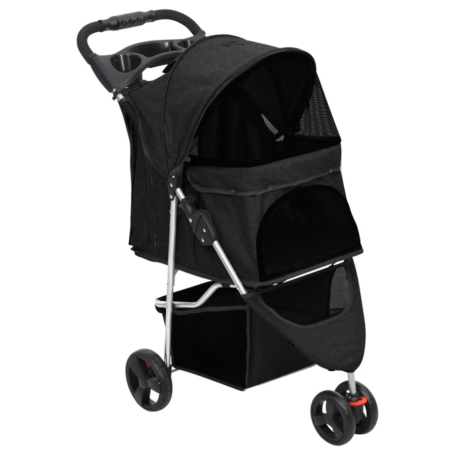 Hondenwagen Inklapbaar 80X46X98 Cm Oxford Stof Grijs