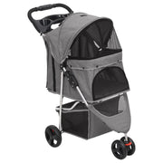 Hondenwagen inklapbaar 80x46x98 cm grijs