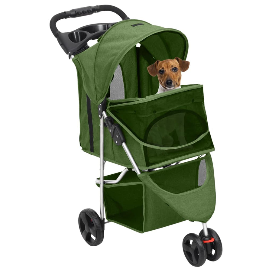 Hondenwagen inklapbaar 80x46x98 cm oxford stof groen Groen