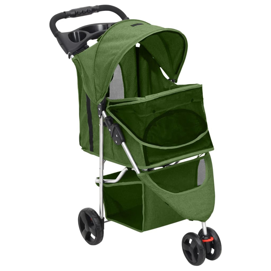Hondenwagen inklapbaar 80x46x98 cm oxford stof groen Groen