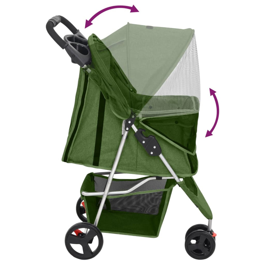 Hondenwagen inklapbaar 80x46x98 cm oxford stof groen Groen