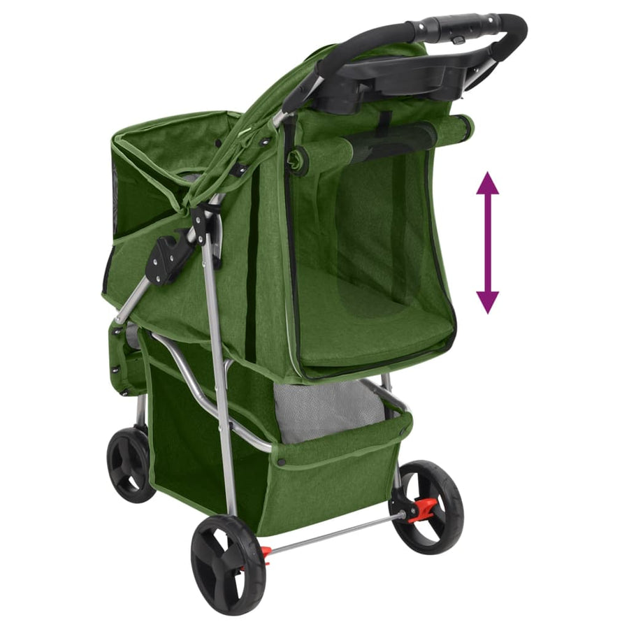 Hondenwagen inklapbaar 80x46x98 cm oxford stof groen Groen