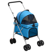 Hondenwagen 76x50x100 cm oxford stof blauw