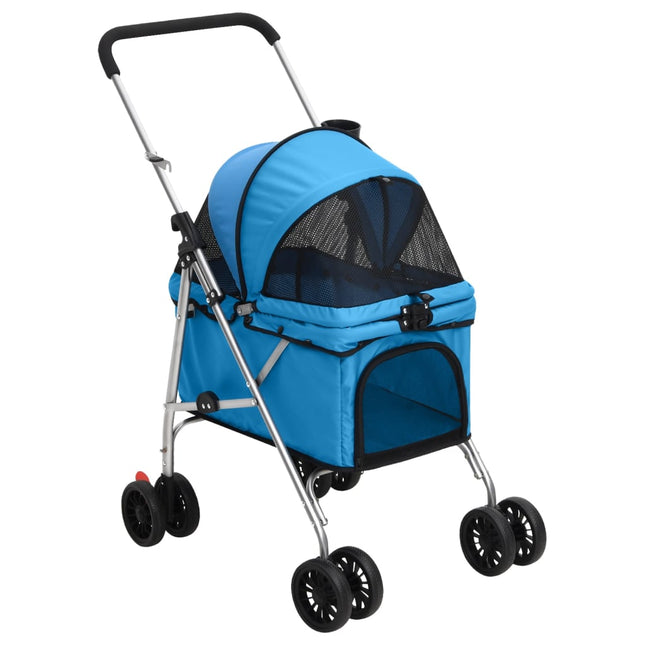 Hondenwagen inklapbaar 76x50x100 cm oxford stof blauw Blauw