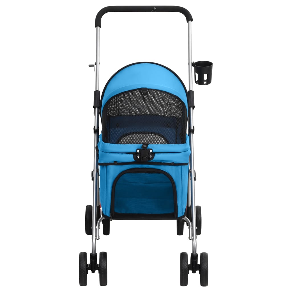 Hondenwagen inklapbaar 76x50x100 cm oxford stof blauw Blauw