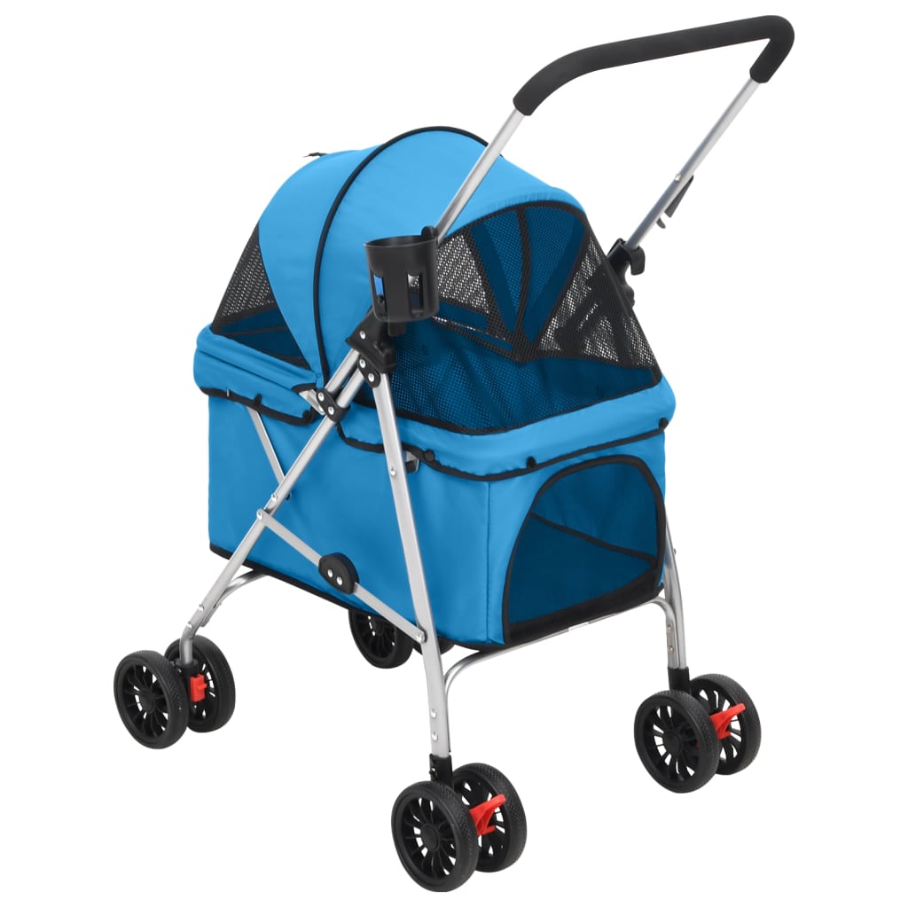 Hondenwagen inklapbaar 76x50x100 cm oxford stof blauw Blauw