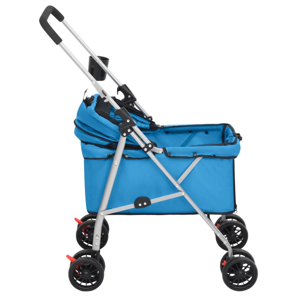 Hondenwagen inklapbaar 76x50x100 cm oxford stof blauw Blauw
