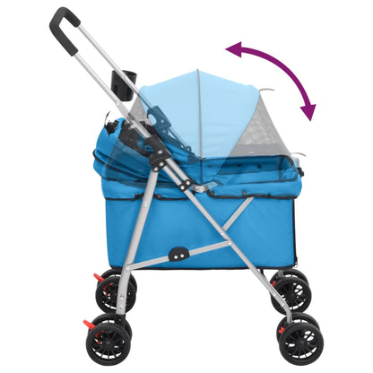 Hondenwagen inklapbaar 76x50x100 cm oxford stof blauw Blauw