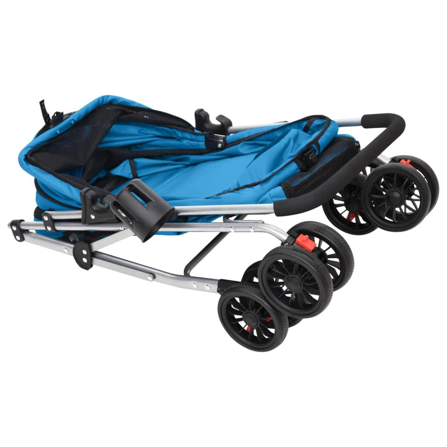 Hondenwagen inklapbaar 76x50x100 cm oxford stof blauw Blauw