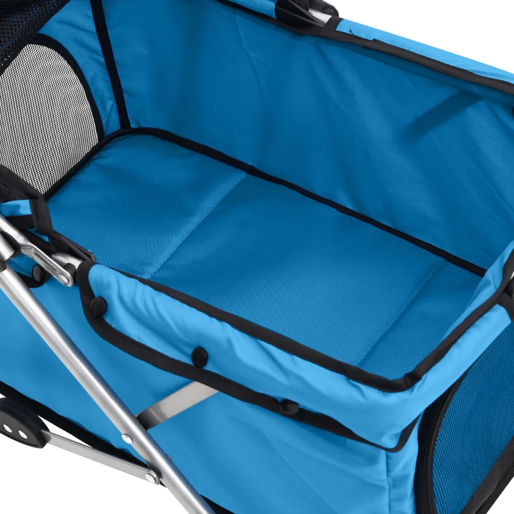 Hondenwagen inklapbaar 76x50x100 cm oxford stof blauw Blauw