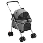 Hondenwagen inklapbaar 76x50x100 cm grijs oxford stof